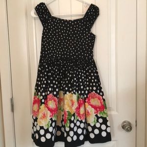 Bonnie jean polka dot and flower dress size 14